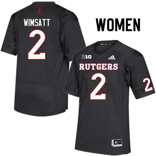 Women #2 Gavin Wimsatt Rutgers Scarlet Knights College Football Jerseys Sale-Black